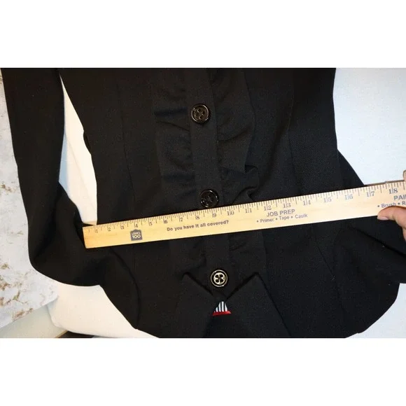 Kate Spade Coat Size Small Pea Coat Black Damaged (3) - Picture 7 of 10